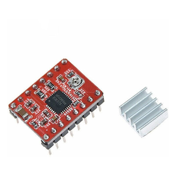 Uppgraderad 2560 R3 3D-skrivare styrkort kit + Ramps 1.4 4988 drivrutin (röd) med kylfläns