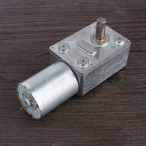 DC 12V Reversibel Reduktionsmotor med Högt Vridmoment Turbin Snäckväxellåda för Fönster, Dörröppnare (40RPM)