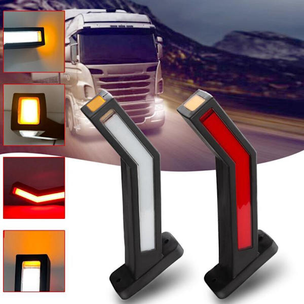 2 kpl - Kuorma-auton takavalot 33LED Sivuvilkut Juoksu Kolmivärinen Perävaunu Pakettiauto Laaja Jännitekoko Valot