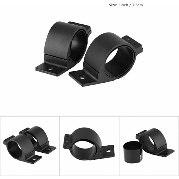 2 Bar Monteringsbraketter, Keenso Aluminium Bar Monteringsklemmer for Bil LED-lyskastere (3\")