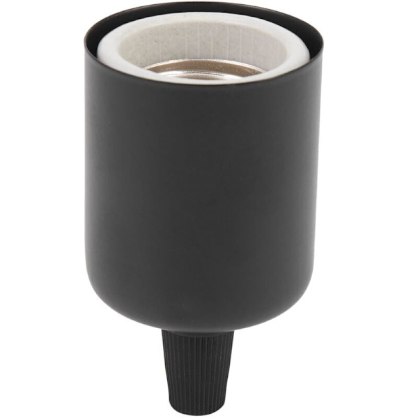 Høj kvalitet E27 keramisk skruebase rund LED lampe fatning holder adapter metal lampe fatning med sort