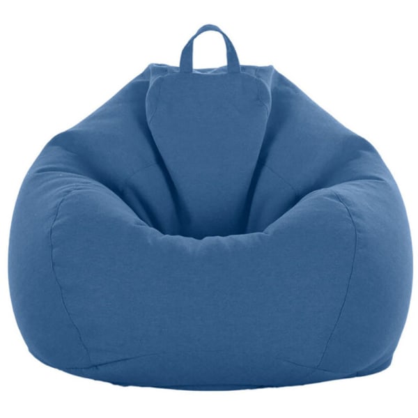 Lazy Sofa Bag Recliner Sofa Cover Fabric Armchair Covers Chair Covers Without Filling Seat Pouf Puff Tatami Living Room Furniture (Blue, 60x75cm)