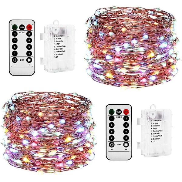LED Gardinlys 10 meter 100 LED'er, USB Vandafvisende 8 Tilstande Varmt Hvidt Lys til Fest Bryllup Fødselsdag Dekoration Have Vindue Indendørs Udendørs