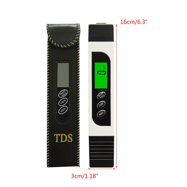 3 i 1 LCD-vannkvalitetsmonitoranalysator Digital vannkvalitetsmåler Akvarium EC/TDS/Temp Multipurpose Pool Meter