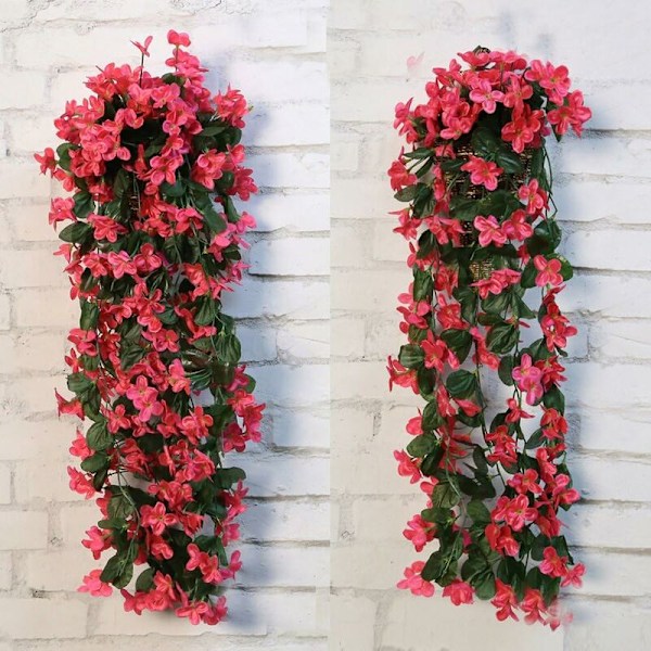 Kunstige 4-blads hengende blomster, Kunstige blåregn hengende blomster for bryllup hjemmedekorasjon (Gul)
