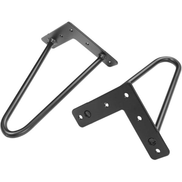 4 st 8 tum svart metall återutgivna ben, 3/8 tum linjediameter hem DIY basflik TV-skåp soffbordssida flik svart
