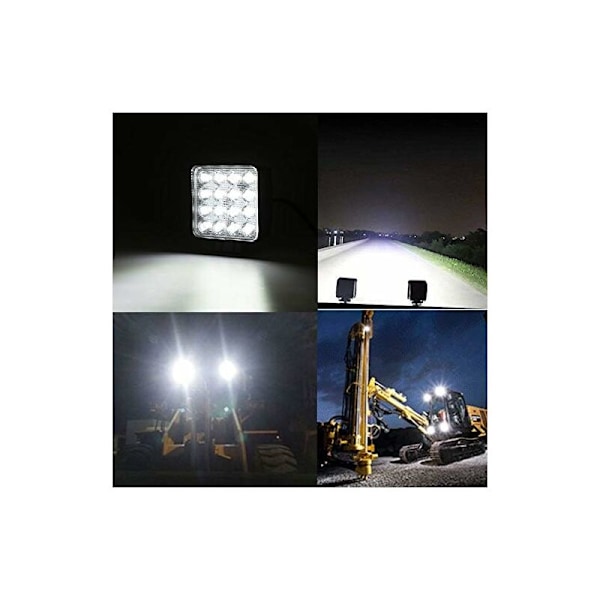 48W LED Arbetsbelysning Offroad Floodlight 12V 24V Körljus Strålkastare Extra Strålkastare för Traktor Grävmaskin Bil SUV, UTV, ATV HIASDFLS