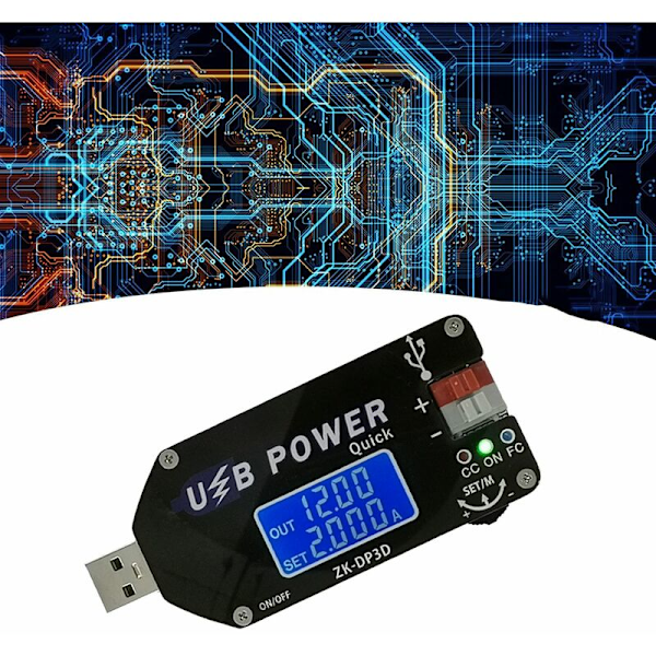 ZK-DP3D CNC Säädettävä Säädetty Virtalähdemoduuli USB 1-30V 2A 15W Virta Vakiojännitteeseen USB TYPE-C DC-muunnin