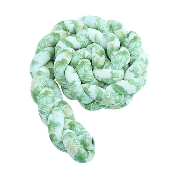 Baby Crib Bumper - 3 Weave Baby Cushion Snake Braided Shockproof Velvet Protection Bed Bumper Nursery for Newborns Bed Room Decor with, Leaf Green—1