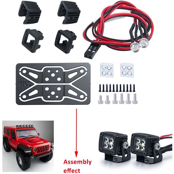 Muokatut ajovalot Valonheittimet Auton kattovalot Puskurin valot AXIAL SCX10 TRX4 TRX6 1/10 RC-autoon,A