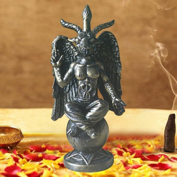 Satans idol Baphomet skulptur magisk meditation get staty harts konsthantverk religiösa prydnader heminredning