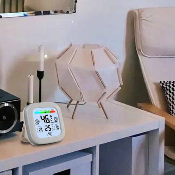 Digital hygrometer termometer med display komfort trendig väggklocka temperatur fuktighetssensor heminredning