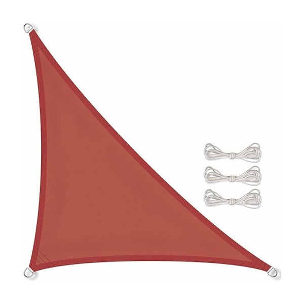 3 x 3 x 4,25 m Terracotta Shade Sejl Solsejl Have Balkon Polyester PES Vandafvisende Trekant