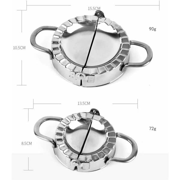Ravioli Cutter Set, 2-pak rustfrit stål Dumpling Molds Pasta Redskaber Form og Dejpresse Dumpling Pie Maker Wrapper Dej Cutter Køkken Tilbehør