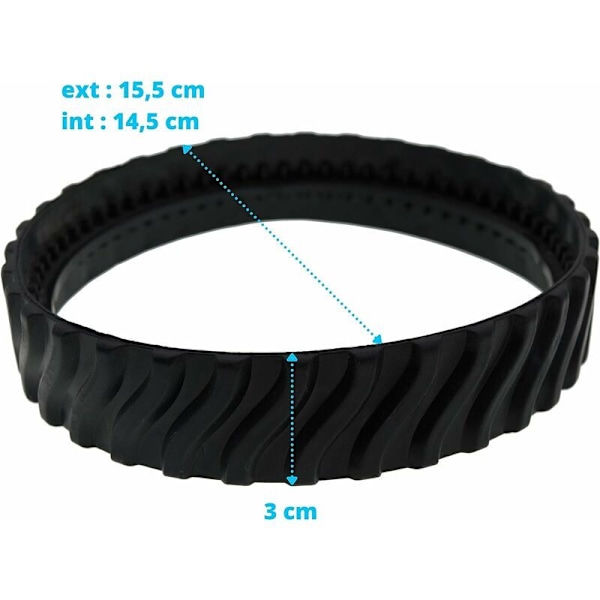 2 kappaletta renkaita Zodiac MX6 MX8 MX9 -robotti-allaspuhdistajille, Baracuda R0526100-