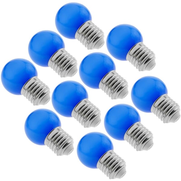 E27 LED Pære 230VAC 0,5W 65x45mm G45 Blåt Lys 10 Enheder