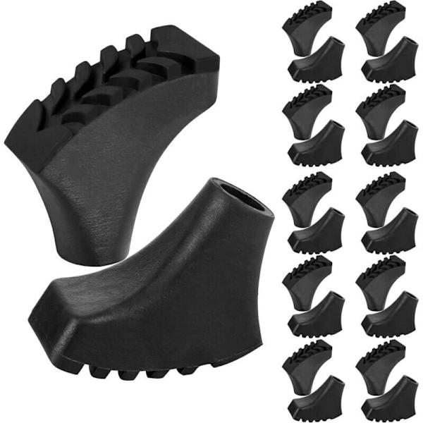 12 stk. Gummi Beskytter Nordic Walking Stangspidser Vandrestave Asfaltbeskyttere Buffer til Alle Vandrestave Diameter 10mm