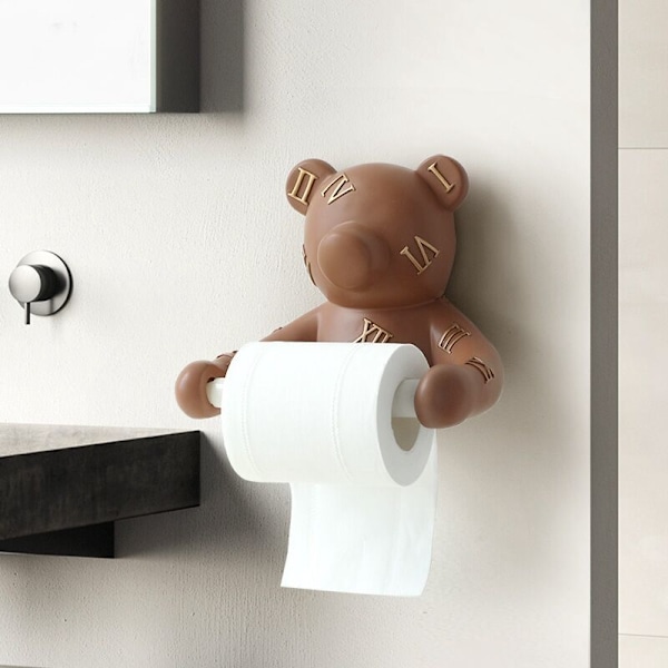 Bjørnevægophæng Rullehåndklædeholder Ingen Hul Badeværelse Opbevaringshylde Toilet Toiletpapirholder B