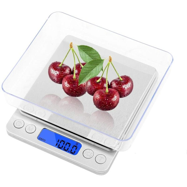 Högprecisions LCD-våg 3000g/0.1g, Digital Kökssvåg, Elektronisk Vågskål