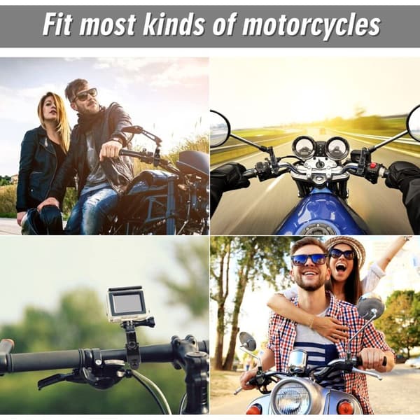 2 stk. Universal Motorcykel Styr Montering 22mm Sort