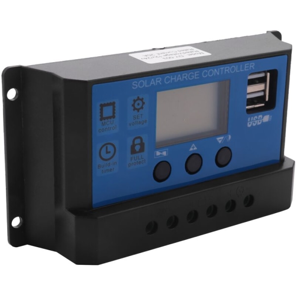 20A 12V 24V Auto Work PWM Solcelle Laderegulator med LCD Dual USB 5V Udgang Solcellepanel Laderegulator