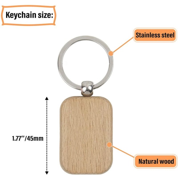 20 stk. serie blanke træ nøgleringe DIY træ nøglering anti-tabt nøglering træ tilbehør gave
