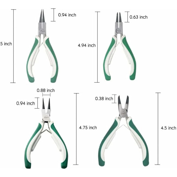 4 stk Mini Circlip Tangsett, Heavy Duty Ekstern/Intern Circlip Tang med Rett/Bøyd Kjeve for Fjerningsringfjerner