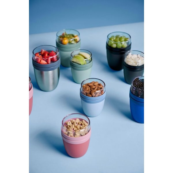 Ellipse lunsjboks – nordisk rosa – praktisk müsliboks 500 ml, yoghurtbeholder, lunsjboks – egnet for fryser, mikrobølgeovn og oppvaskmaskin