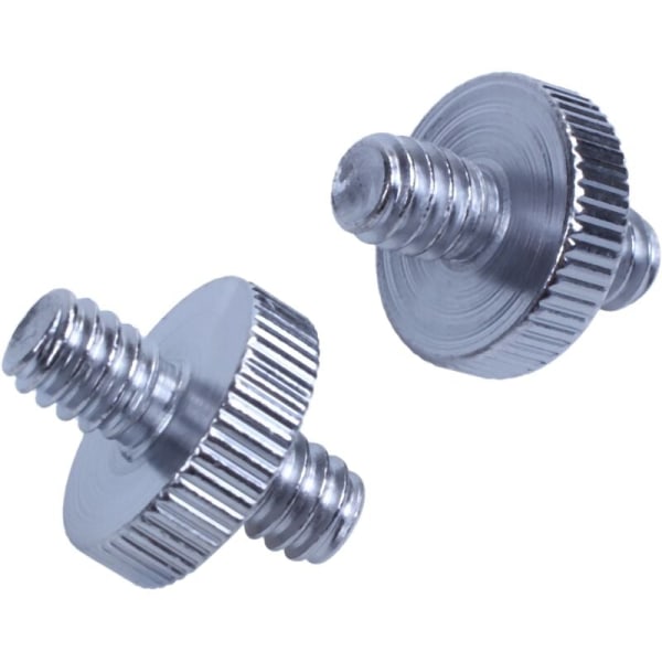 5 st 1/4 tumsskruv hane till 1/4 tumsskruv hane gängad adapter för kamerabur / axelrigg / stativ / studiogrepp / belysning / LED-panel /