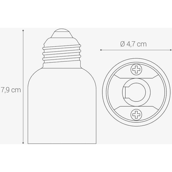 4x sokkeladapter - E27 til E40 sokkelkonverter - E40 sokkelpæreholderadapter til halogen LED-pære