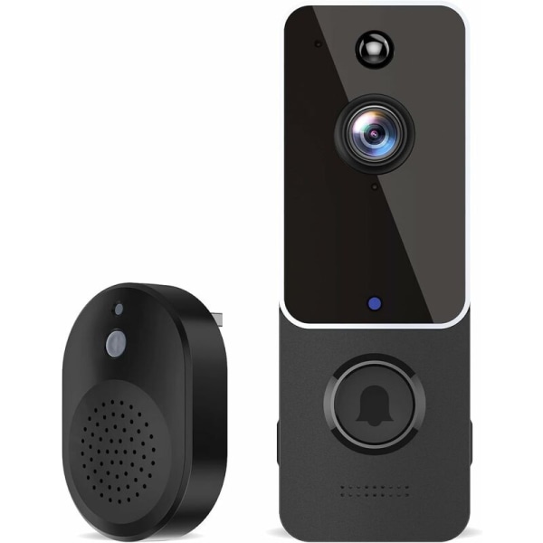 Trådlös dörrklockakamera, videokamera för övervakning inomhus/utomhus, AI Smart Human Detection, Live View, Tvåvägsljud, Night Vision, Cloud Storage