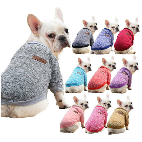 Fadou mopshund katteklæder efterår og vinter sweater to-benede tøj forsyninger garn små og mellemstore hunde（Lunar orchid S）