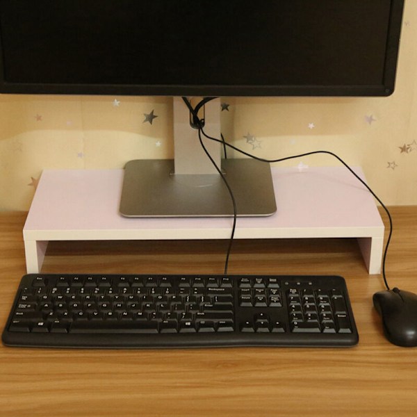 Træ LED Skærmbakke, Desktop Computer Display Stativ, Lilla Hvid