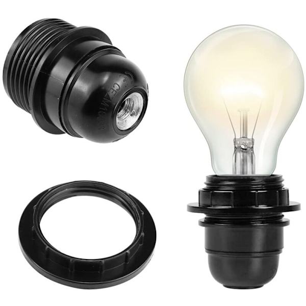 4 stk. E27 Sokkel Adapter, E27 Sokkel, E27 Sokkel Sort Skrue Lampe Sokkel Holder, E27 Retro Pære, til Retro Pære Sokkel Fastgørelse