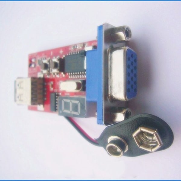 DC 9V/DC 7-12V VGA-generaattori-testeri LCD 15 lähtösignaalia USB-akku kaksoisvirtalähdemoduuli 15 eri signaalilla