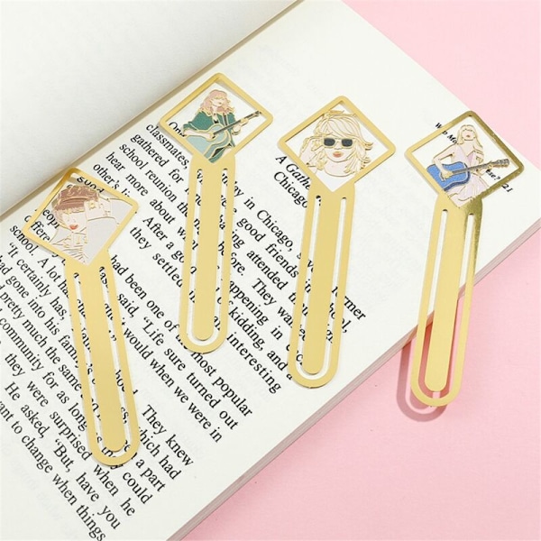 4Pcs Bookmarks, Metal Bookmark Gifts for Girls Women, Merch for Music Fans, Book Accessories Ornaments