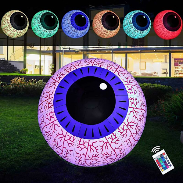 Halloween Oppblåsbare Øyeeplelys Øyeeple Høytidsdekorasjoner med LED-lys, Halloween Glødende Hageplen Dekor Oppblåsbar Dekorativ