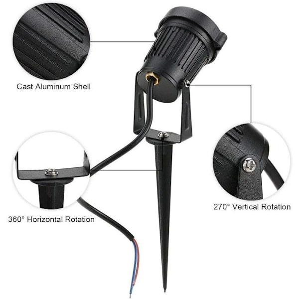 4 kpl COB LED-pistevalaisimia 5W 220V säädettävät puutarhavalaisimet piikillä Ulkovalaistus Puutarha Terassi (kylmä valkoinen)