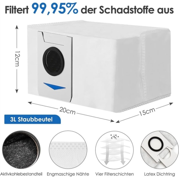 Tilbehørssett for Deebot T20 Omni / X1 Omni / X1 E Omni, støvposer, mopper, deler til robotstøvsuger