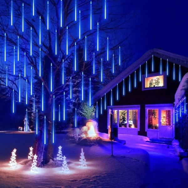 Fairy Lights, 30cm 8Tube Meteor Regnlys Utendørs IP44 juledekorasjon Trelys Utendørs dusj Regnlys for Home Trehage Jul