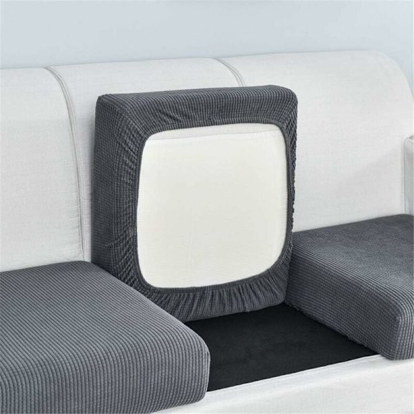 Soffa Kuddeöverdrag, Kuddeöverdrag, Halksäker Elastisk Sitsöverdrag, Möbelöverdrag (Mörkgrå, 1 Sits, 6590Cm) HIASDFLS
