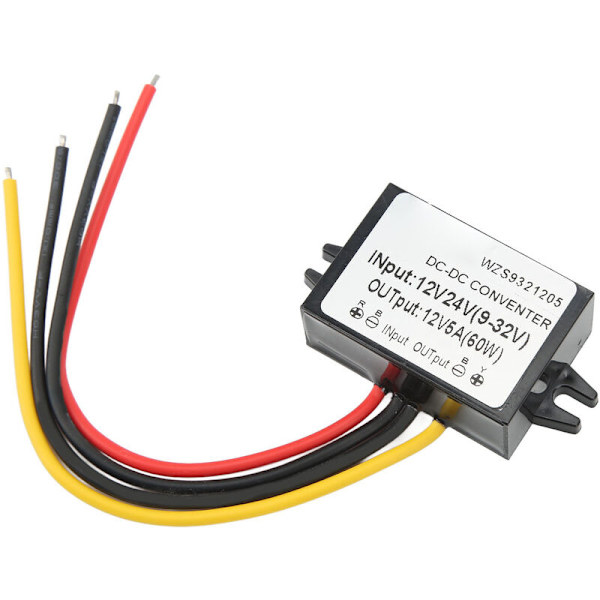 DC Spänningsregulator DC 12V24V 9-32V till 12V5A Vattentät Flamskyddad Spänningsomvandlare