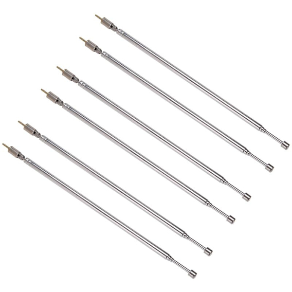 3 Par 62,5 cm 24,6 Tommer 4 Seksjoner Teleskopisk Rustfritt Stål AM FM Radio Antenne Universal