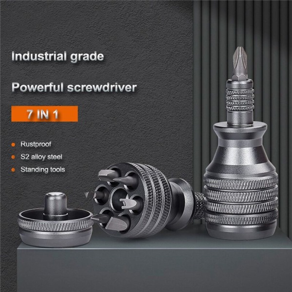 7 i 1 Mini Skrutrekker Titanium Skrutrekker 1/4 Tommers Magnetisk Torx Skrutrekker Bits Sett Hjem Reparasjonsverktøy