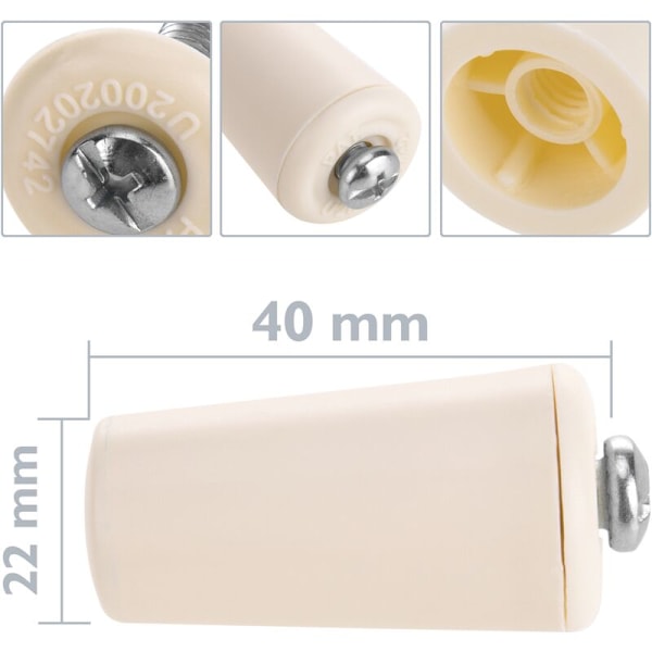 40 mm persiennerstopper for elfenbensfargede rulleskodder