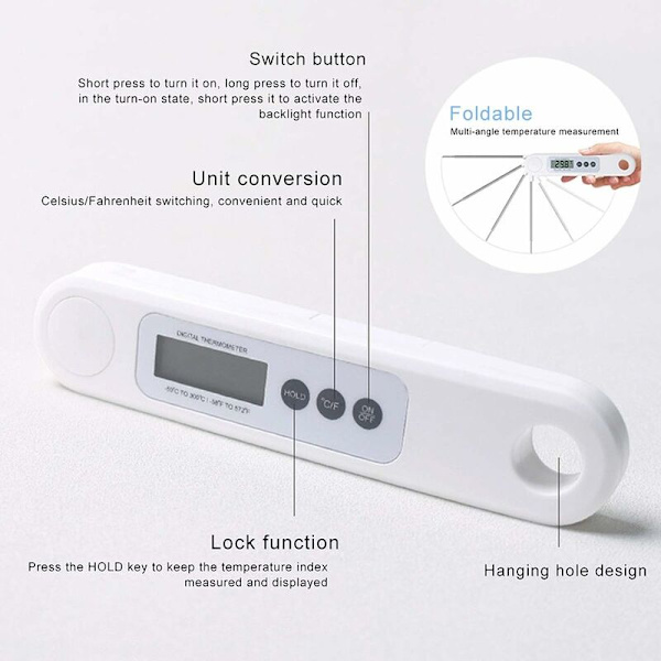 Digitalt mattermometer for kjøttmelk matlaging mat BBQ digital LED-termometer kjøkkenverktøy