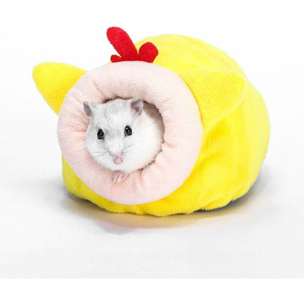 Hamster Liten Bomullsbo, Vintersovande Bo, Bomullskaninbo, Vintervarm Bomullssovbo för Smådjur Mini Igelkott, Gul