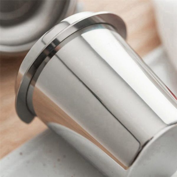 2 st. Mätkopp i rostfritt stål, Kaffesniffkopp, Pulverdoserare (54mm, Silver)