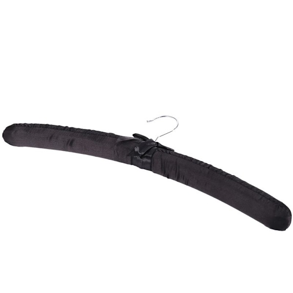 17 tum stora satin vadderade galgar, siden galgar för brudkläder, rockar, kostymer, blus (svart, 5-pack)