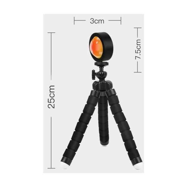 RGB-auringonlaskun projektiolampun LED-yövalot, 360° USB-projektori, jalustan valokuvauslamput makuuhuoneeseen, studioon